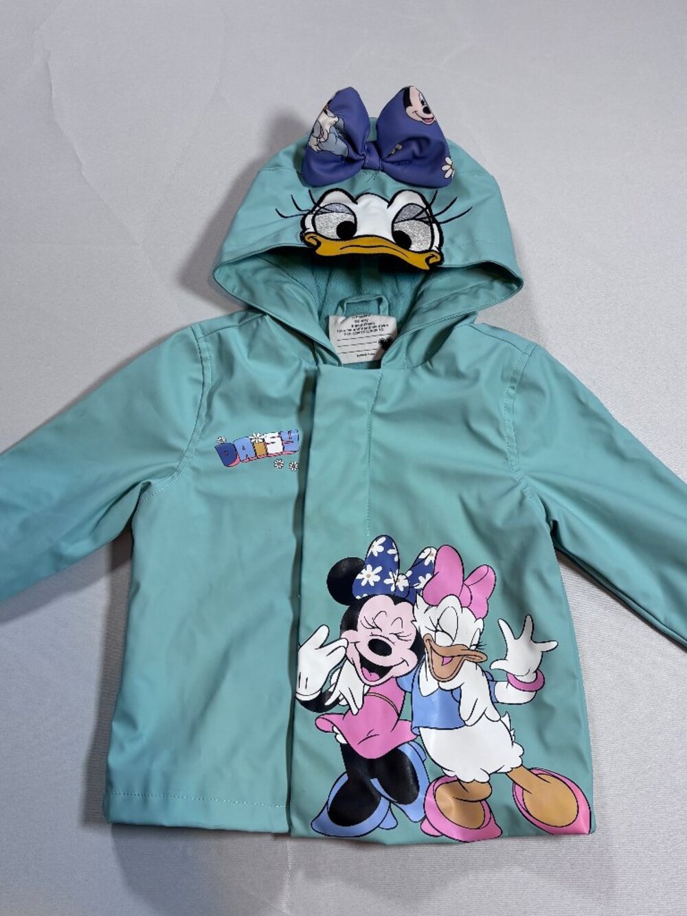 Disney Primark Minnie Mouse Daisy Duck Girls Hooded Jacket Blue Green 6-9m